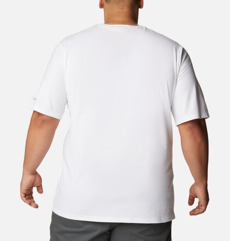 Men's Columbia Sun Trek Short Sleeve Graphic T Shirts White | Plus Size CA-XL316